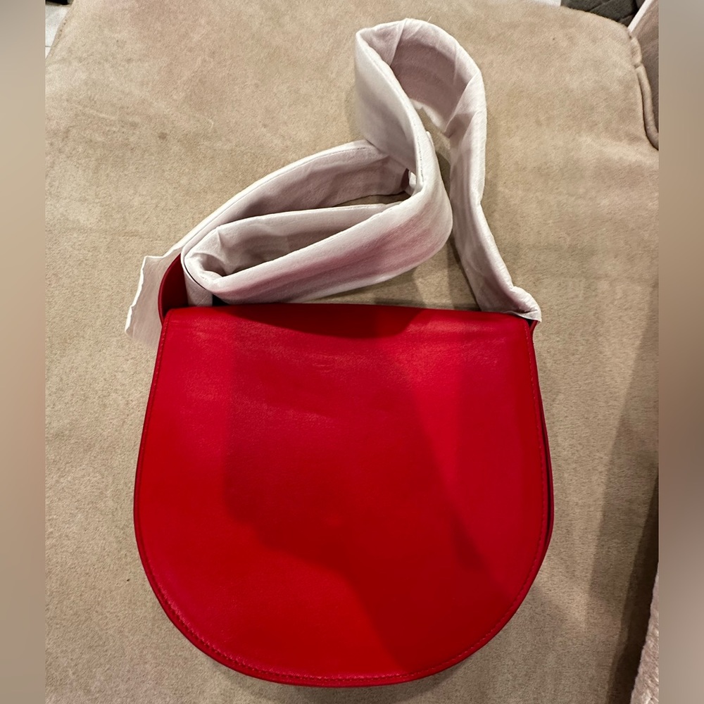 NWT Theory Whitney Saddle Crossbody Bag, Red